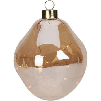 Crăciun LED ornament Minge organică aur, 10 cm