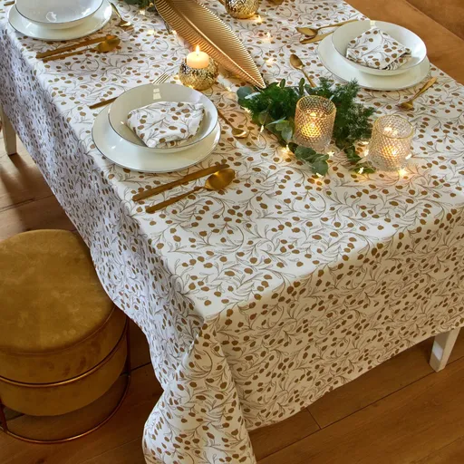 Față de masă cu imprimeu de foiță de aur