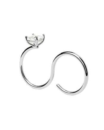 PDPAOLA Inel fashion dublu din argint cu zircon Sofia AN02-A27 54 mm