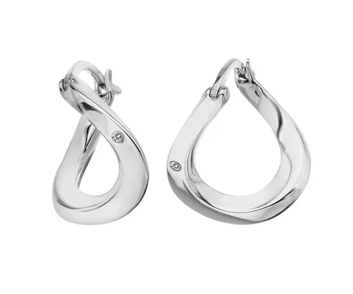 Hot Diamonds Cercei originali din argint cu diamante Huggies DE792