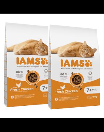 IAMS for Vitality pentru pisici senior cu pui proaspat 20 kg (2 x 10 kg)