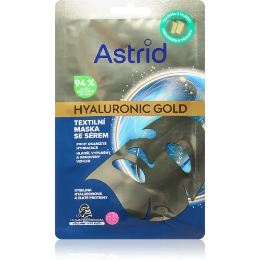 Astrid Hyaluronic Gold mască textilă pentru o fermitate și netezire imediată a pielii 1 buc