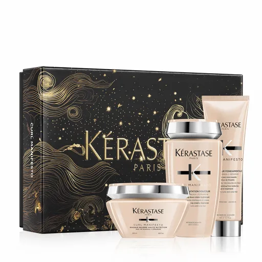 Set De Ingrijire Pentru Par Cret Si Ondulat Kérastase Curl Manifesto Masque Holiday 2024 Sampon Cremos 250ml + Masca U