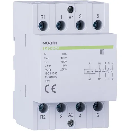 Contactor modular 230VAC, 4P, 63A, 4ND Noark 102427
