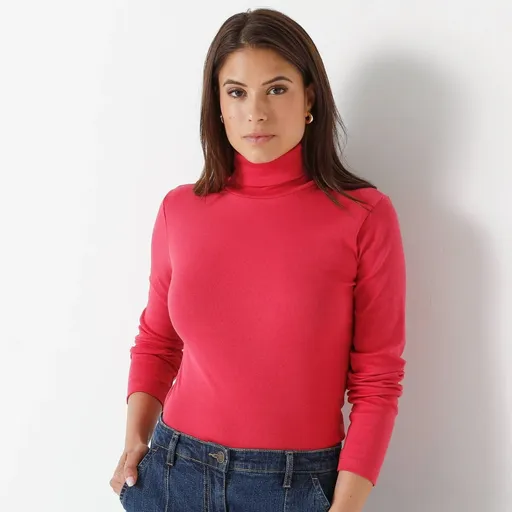 Tricou cu guler înalt, bumbac organic