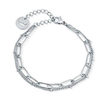 Vuch Brățară dublă din oțel la modă Vovia Silver