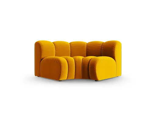 Modul pentru canapea, 1 loc, Lupine-44, Micadoni Home, 185x95x70 cm, catifea, galben