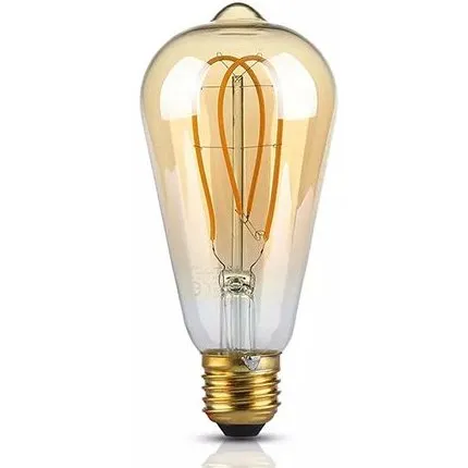 Bec LED ST64 E27 5W cu filament 2200K model Edison V-TAC SKU-7220