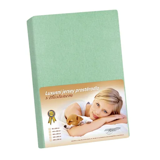 Cearceaf jersey cu elastan, verde, verde, 180 x 200 cm