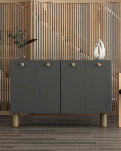 Consola, Hanah Home, Ilay Bohem, 120x80x29.6 cm, PAL , Stejar antracit / safir