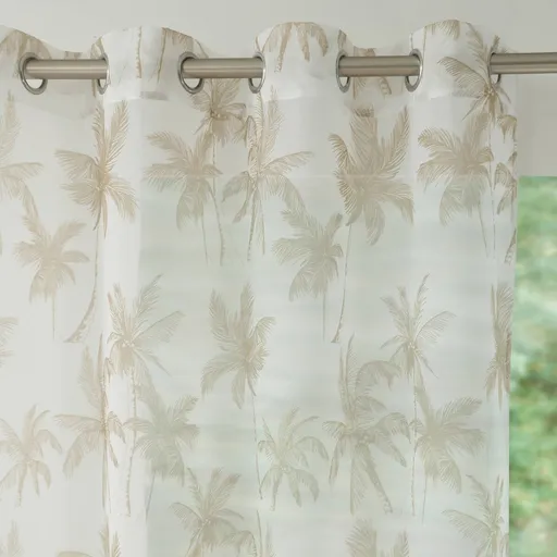 Perdea din voal cu imprimare de palmier