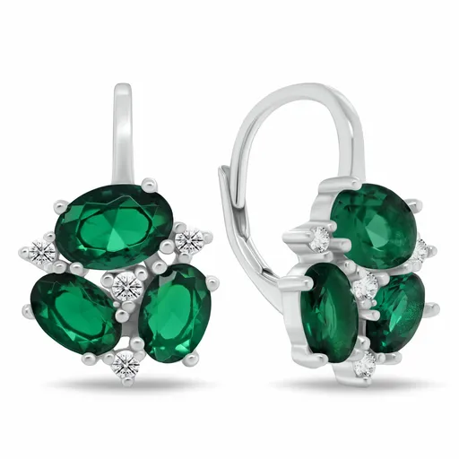 Brilio Silver Cercei uimitori din argint cu zircon verde EA1182WG