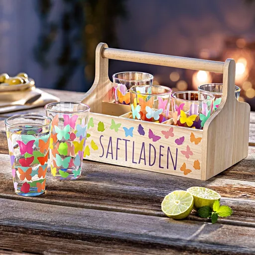 Set de pahare cu fluturi purtători