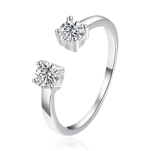 Agato Inel deschis din argint cu zircon AGT-R01W42 52 mm