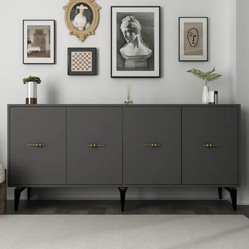 Consola, Hanah Home, Sinta, 180x82.6x35 cm, Antracit