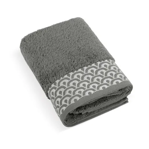 Bellatex Prosop din bumbac terry cu dantelă, 50 x100 cm, gri închis, 50 x 100 cm