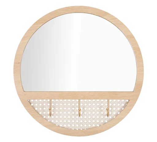 Oglinda de perete cu agatatori Fuji, Mauro Ferretti, Ø 50 cm, fier/MDF, multicolor