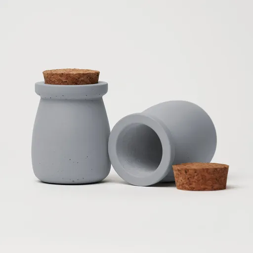 ODLITO Cutie din beton CAST – Nefertiti – gri – 8 cm – 6 bucăți