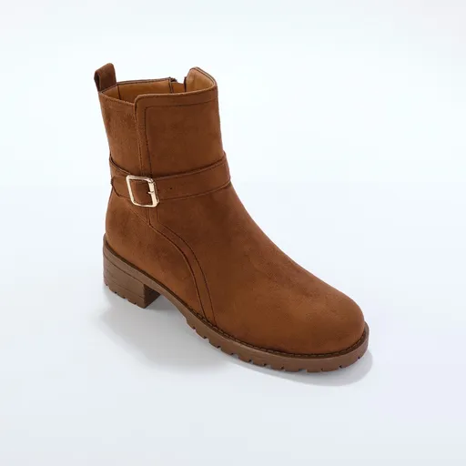 Botine cu aspect de piele întoarsă