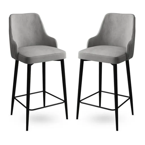 Set scaun de bar (2 bucăți), Hanah Home, Enox, Gri/Negru