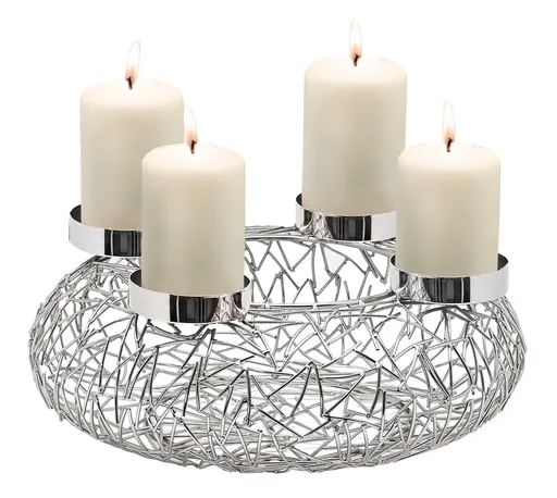 Coroană de advent, Milano Ø 34 cm, argintie - EDZARD