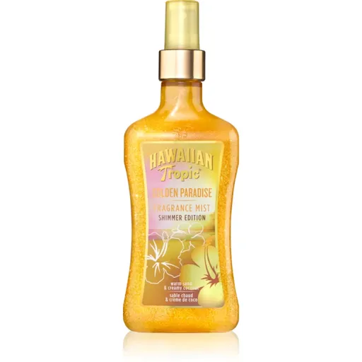 Hawaiian Tropic Perfumes Golden Paradise Shimmer spray pentru corp cu particule stralucitoare pentru femei 250 ml