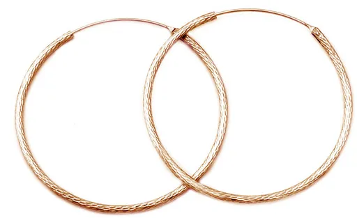 Beneto Cercei bronz model cu inele din argint AGUC1240/N-ROSE 5,5 cm