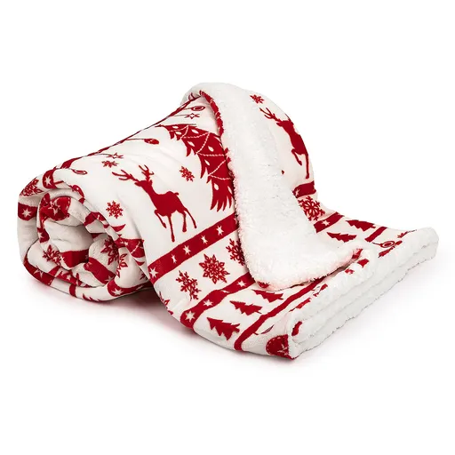 Pătură de Crăciun imitație de blăniță 4Home White Christmas, 150 x 200 cm