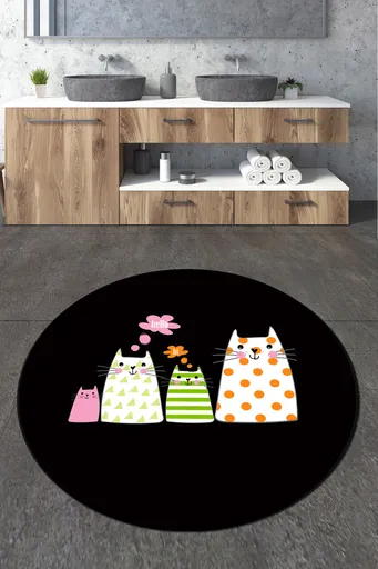 Covoras de baie, L'essentiel Maison, Four Cats Circle Djt 160, Multicolor