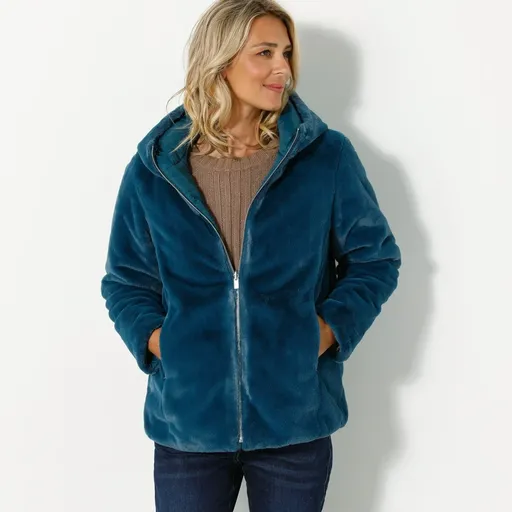 Jachetă reversibilă matlasată din blană artificială