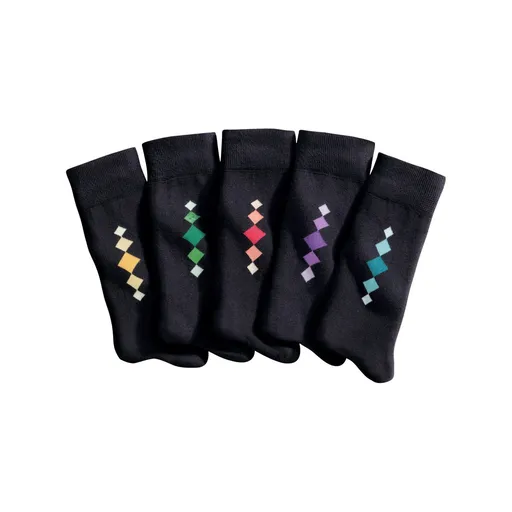 Șosete cu motiv colorat, set de 5 perechi
