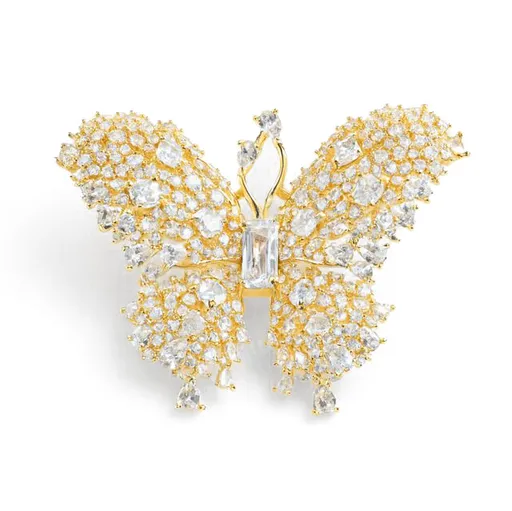 Troli Broșă strălucitoare în formă de fluture Gold