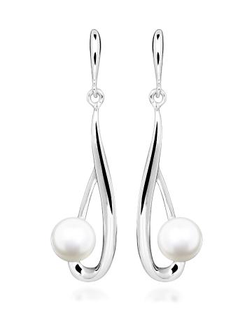 Silver Cat Cercei din argint suspendați cu perlă naturală Pearls SC612