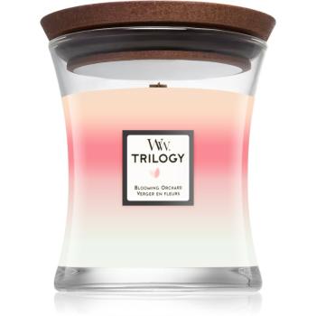 Woodwick Trilogy Blooming Orchard lumânare parfumată 275 g