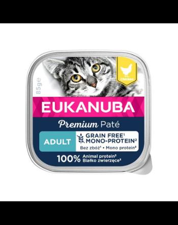 EUKANUBA Grain Free Adult pate monoproteic pisici 85 g cu pui