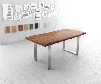 Jídelní stůl Edge 180x90 XL Acacia Brown Stainless Steel Narrow Live