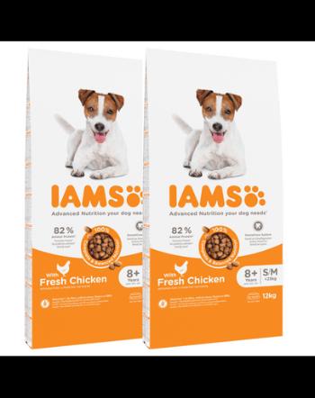 IAMS ProActive Health Mature &amp; Senior All breeds Chicken Hrana uscata pentru caini senior, cu pui 24 kg (2 x 12 kg)