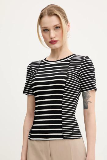 Tričko Desigual SANDRINE dámske, čierna farba, 25SWTKAK