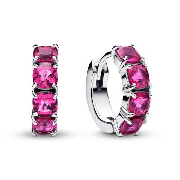 Pandora Cercei rotunzi din argint cu cristale roz Timeless 293851C02
