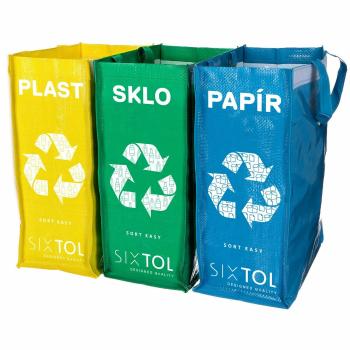 Sixtol Saci pentru deșeuri sortate SORT EASY 3 SLIM, 18 x 30 x 40 cm, 3 x 22 l, 3 buc