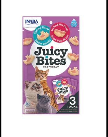 INABA Juicy Bites Recompense pentru pisici, cu creveti si fructe de mare 33,9 g (3x11,3 g)