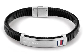 Tommy Hilfiger Brățară neagră modernă din piele 2790349