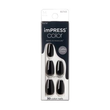 KISS Unghii autoadezive imPRESS Color MC All Black 30 buc