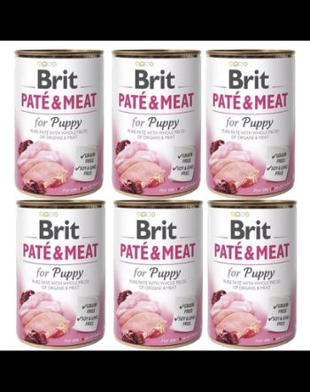 BRIT Pate&amp;Meat puppy 6x400 g pate hrana catelusi, pasare