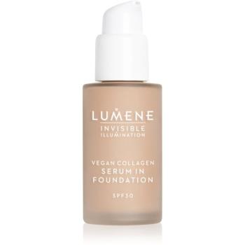 Lumene Invisible Illumination Vegan Collagen Serum in Foundation make-up cu textura usoara cu efect de nutritiv SPF 30 2 30 ml