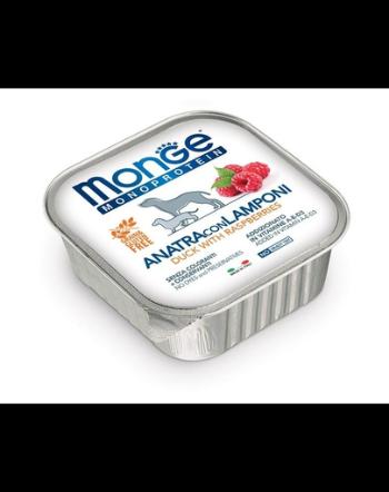 MONGE Fruit Dog Monoprotein hrană umedă pentru câini, cu rață și zmeură 150 g