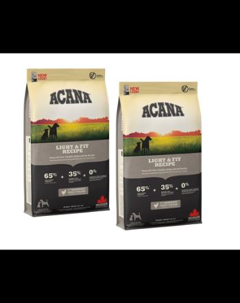 ACANA Light &amp; Fit Dog hrana uscata caini adulti supraponderali 22.8 kg (2 x 11.4 kg)