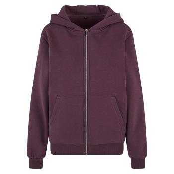 Build Your Brand Hebká dámska mikina na zips Fluffy - Slivková | L
