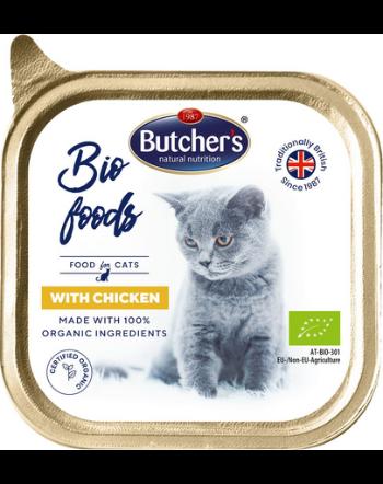 BUTCHER'S BIO 85 g pate pentru pisici cu pui