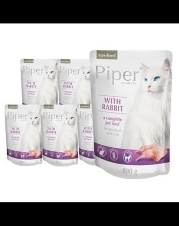 DOLINA NOTECI PIPER Animals Plicuri hrana pisici sterilizate, cu iepure 10x100 g